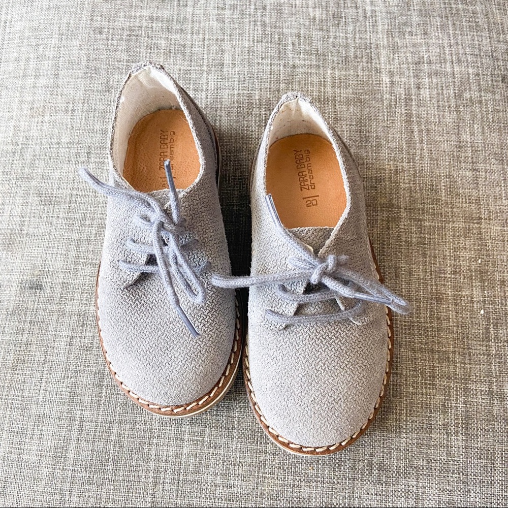 Zara gray toddler boy dress shoes size 20 / 4